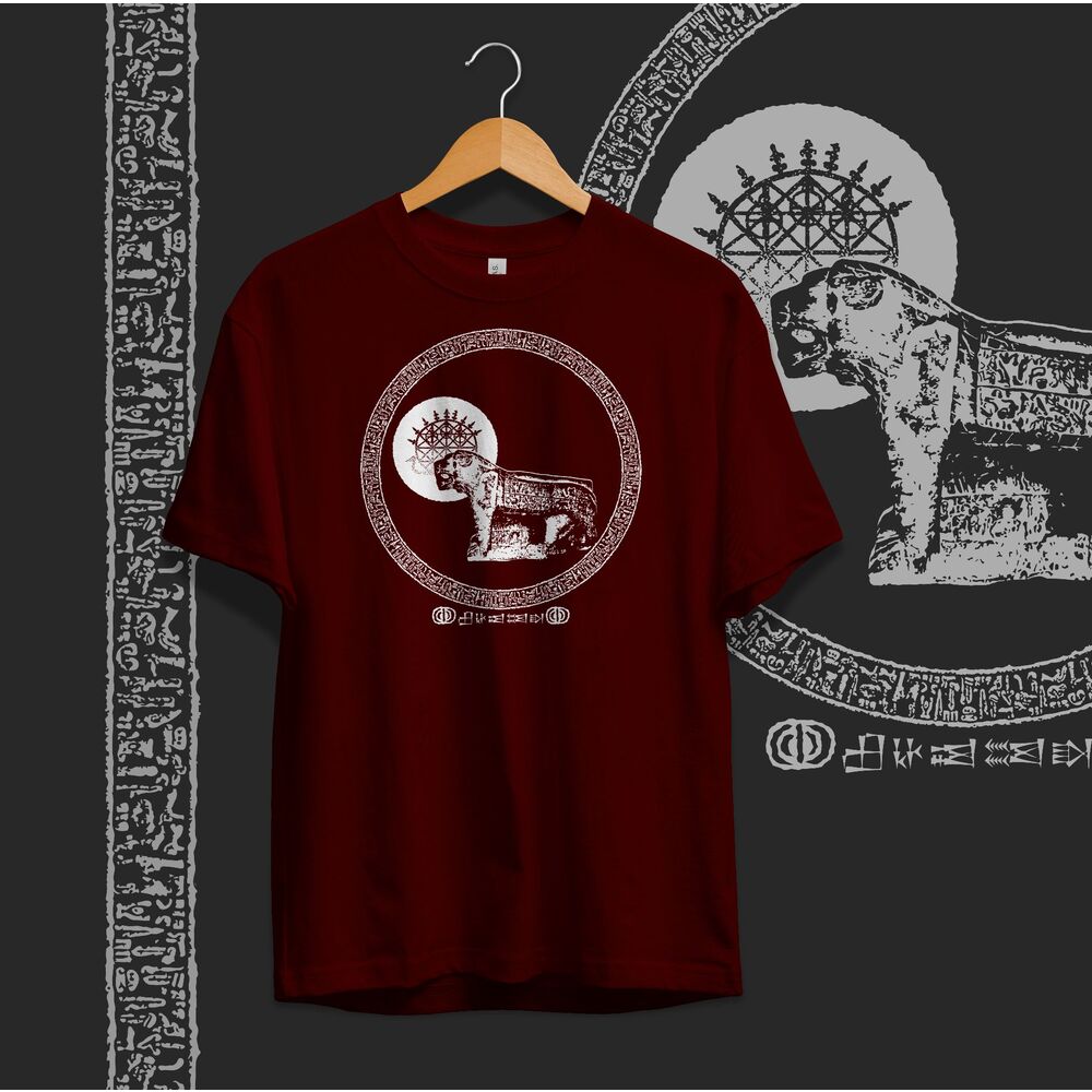 Hitit Aslanı ve Güneş Kursu Baskılı Basic T-Shirt