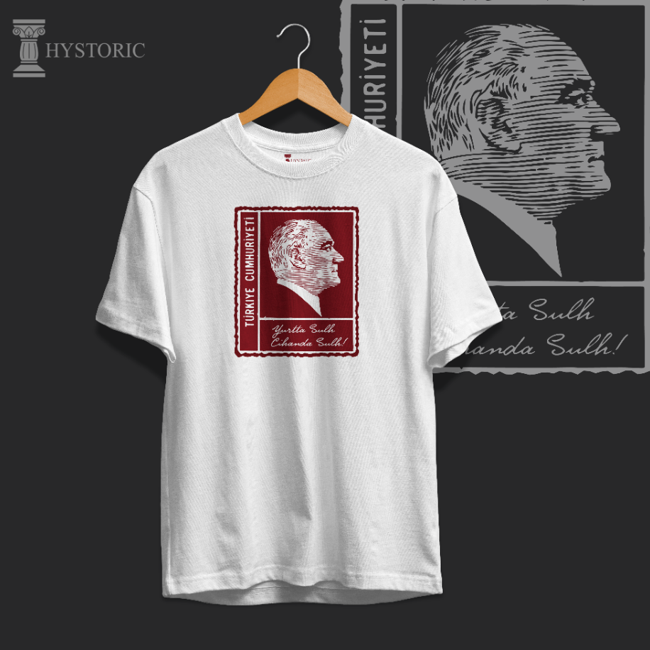 Yurtta Sulh Cihanda Sulh Baskılı Oversize T-Shirt