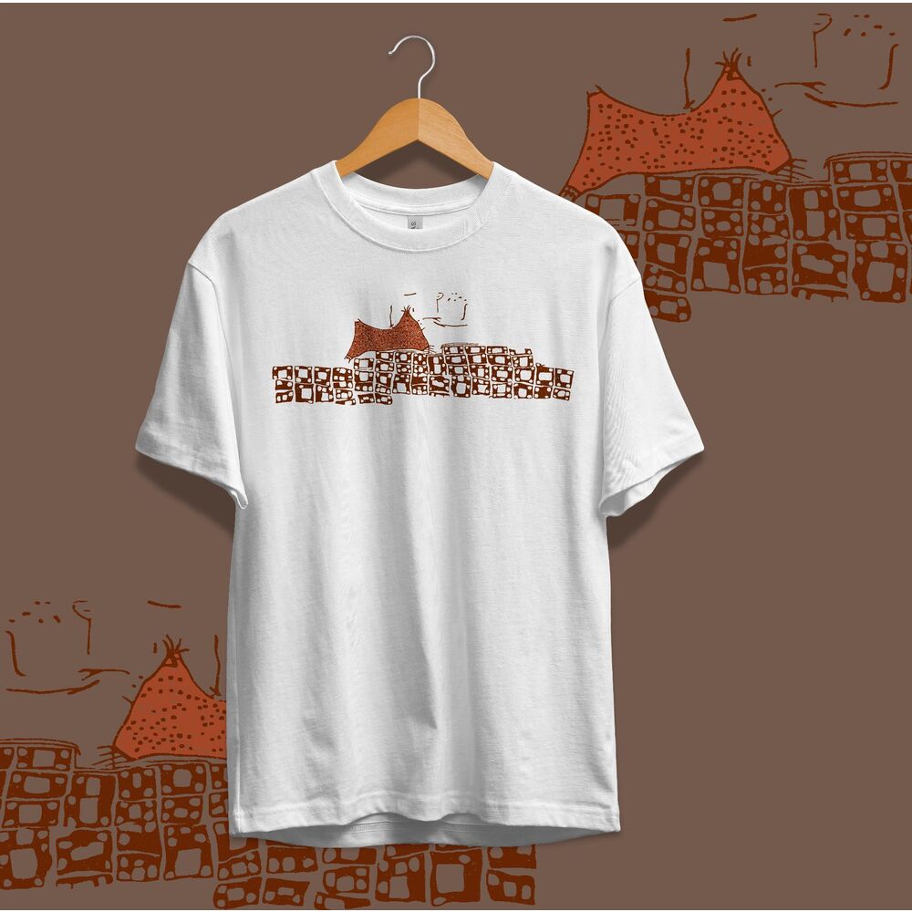 Çatalhöyük Haritası Baskılı Oversize T-Shirt