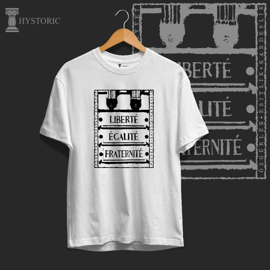 "Liberte, Egalite, Fraternite" Baskılı Oversize T-Shirt
