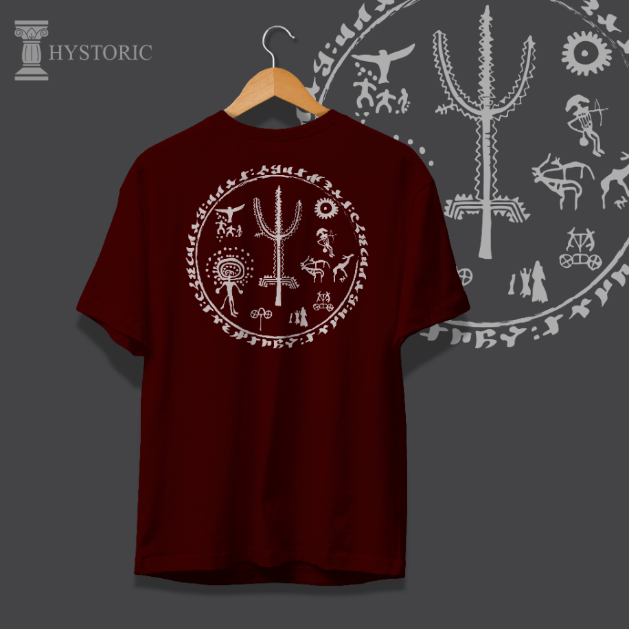 Hayat Ağacı Sırt Baskılı Basic T-Shirt