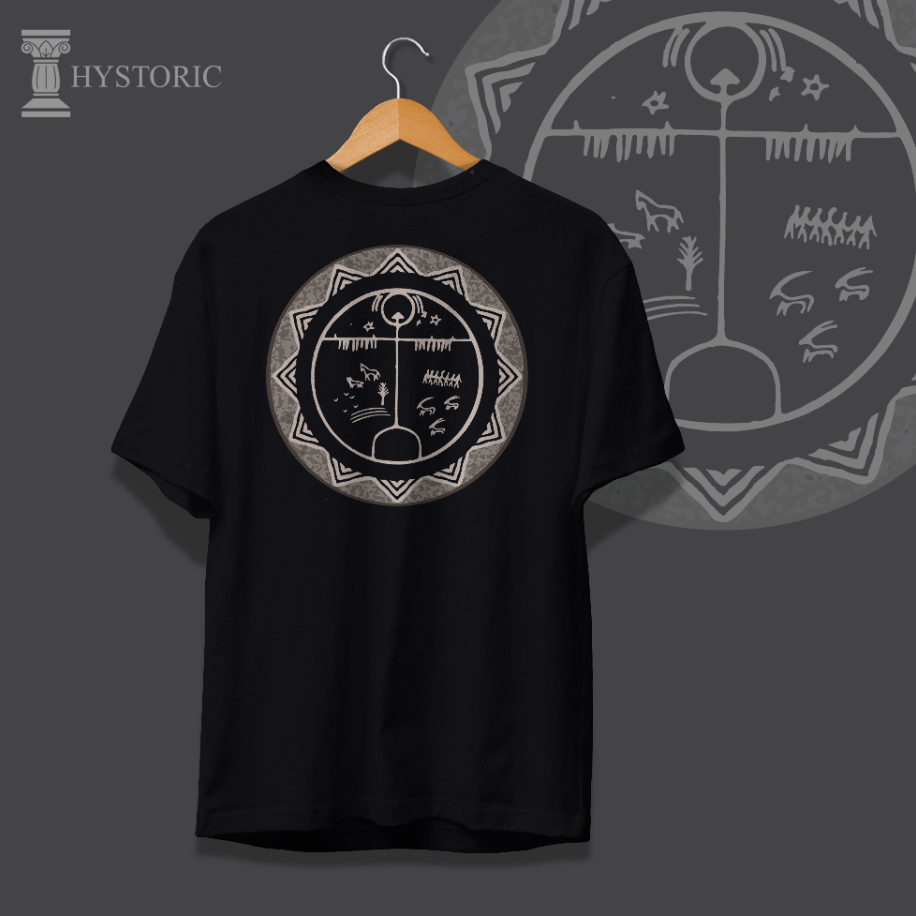 Şaman Davulu Sırt Baskılı Oversize T-Shirt