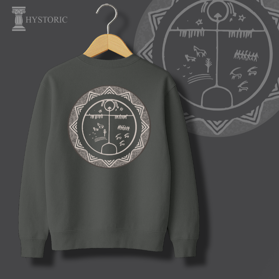 Şaman Davulu Sırt Baskılı Sweatshirt