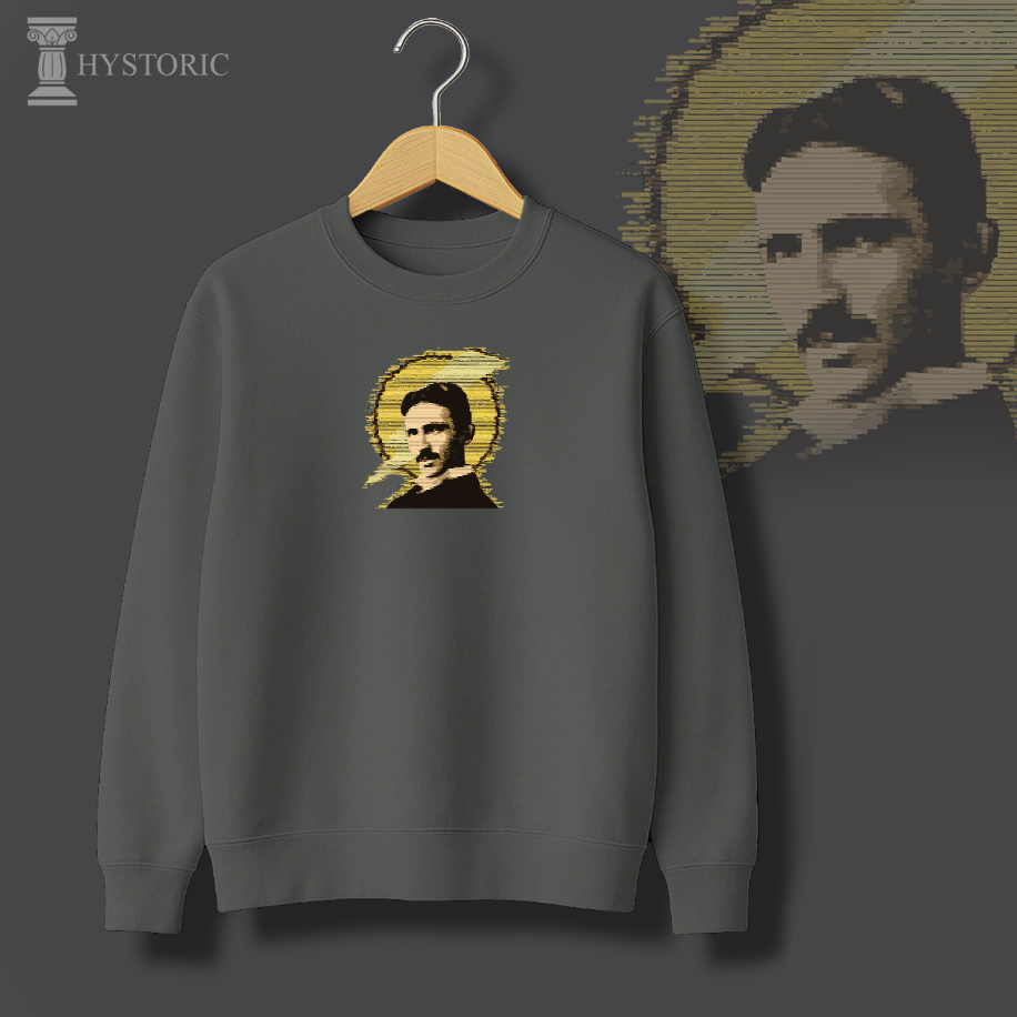 Nikola Tesla (Elektrik) Baskılı Sweatshirt - Görsel 8