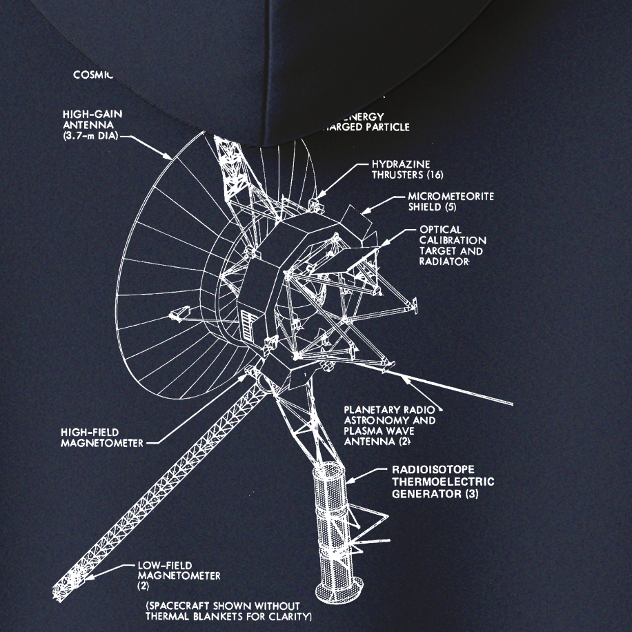 Voyager-I Sırt Baskılı Hoodie - Görsel 4