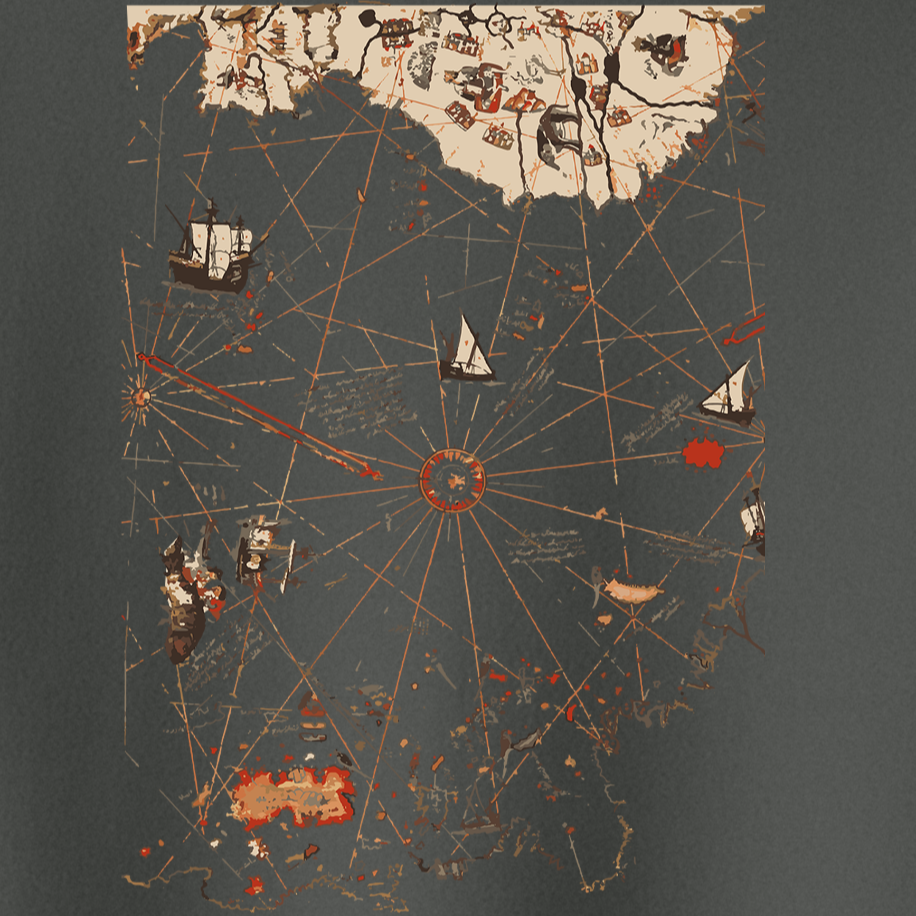 Pîri Reis Haritası Sırt Baskılı Sweatshirt - Görsel 13