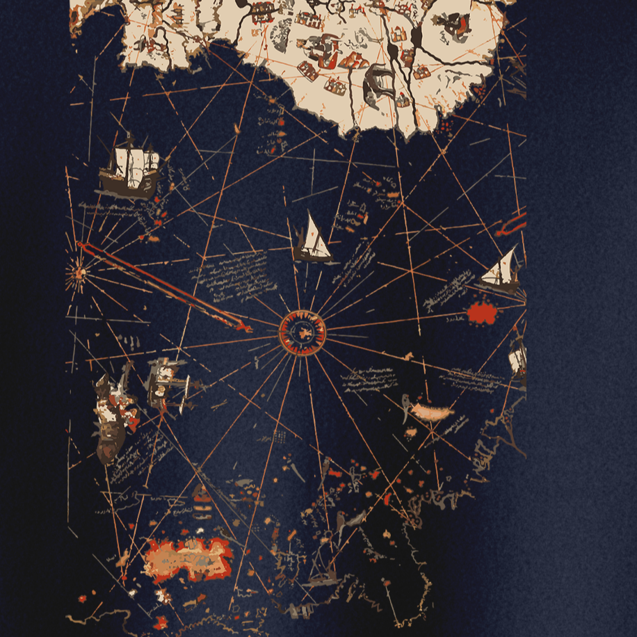 Pîri Reis Haritası Sırt Baskılı Sweatshirt - Görsel 7