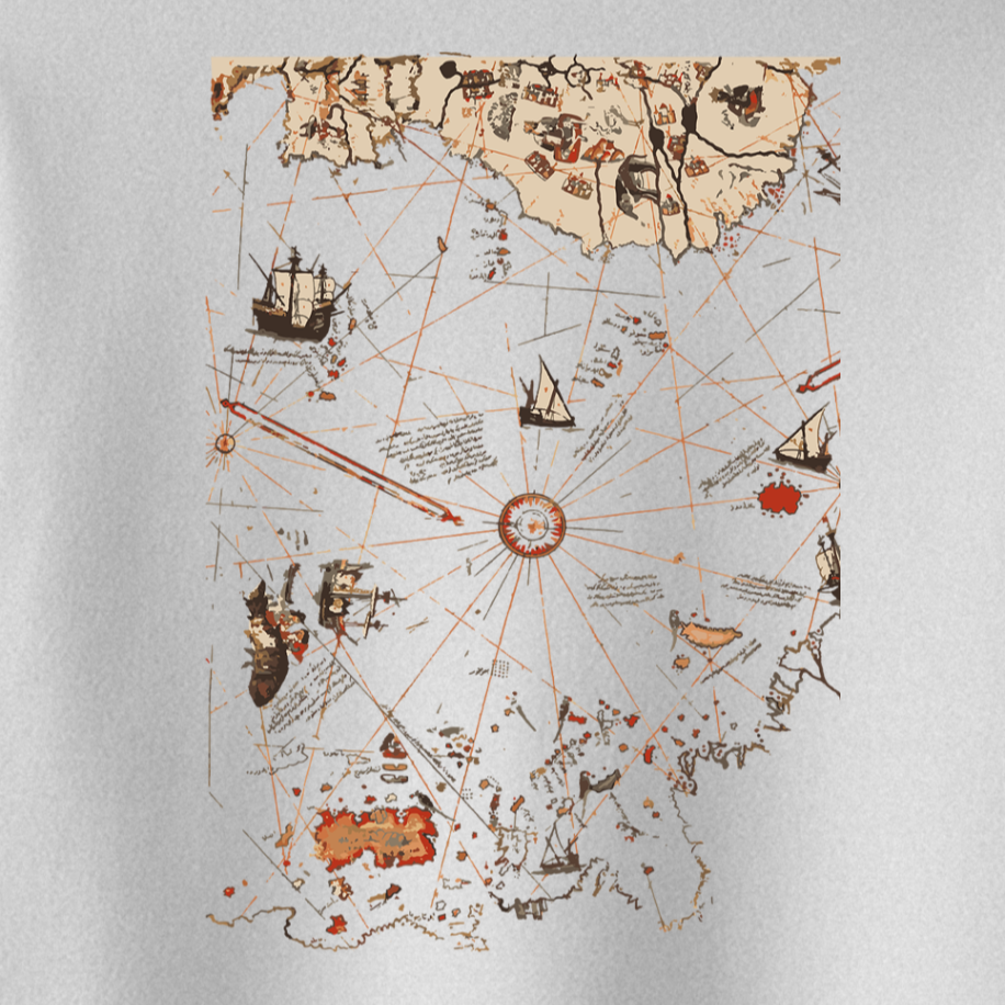 Pîri Reis Haritası Sırt Baskılı Sweatshirt - Görsel 10