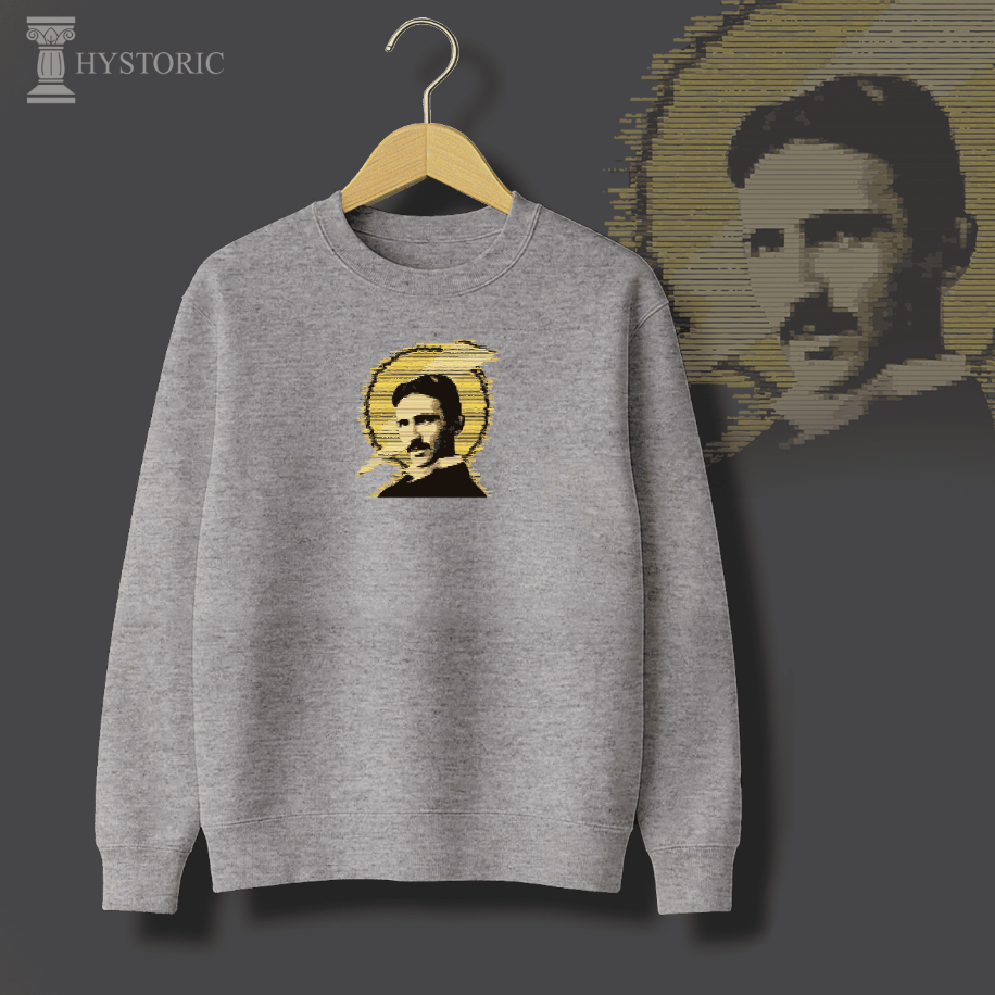 Nikola Tesla (Elektrik) Baskılı Sweatshirt - Görsel 5