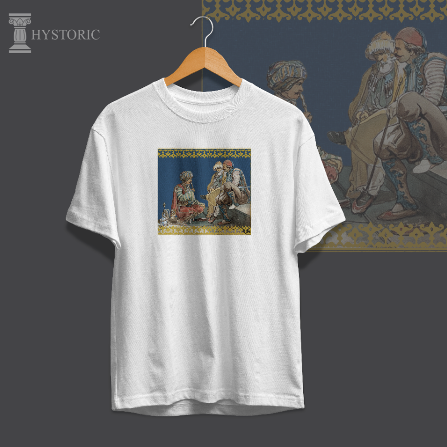 İstanbul Kahvehanesi Baskılı Oversize T-Shirt