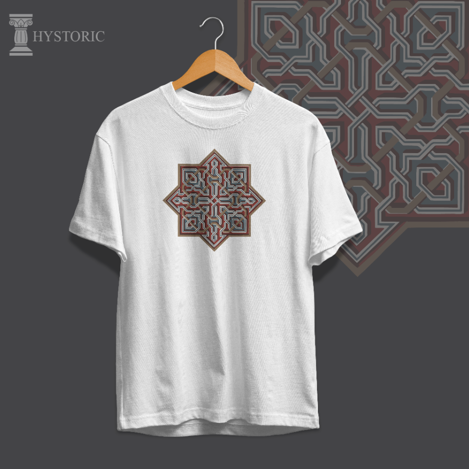 El Hamra Sarayı Çinisi Baskılı Oversize T-Shirt