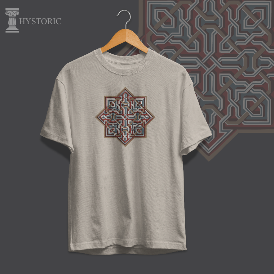 El Hamra Sarayı Çinisi Baskılı Oversize T-Shirt - Görsel 5