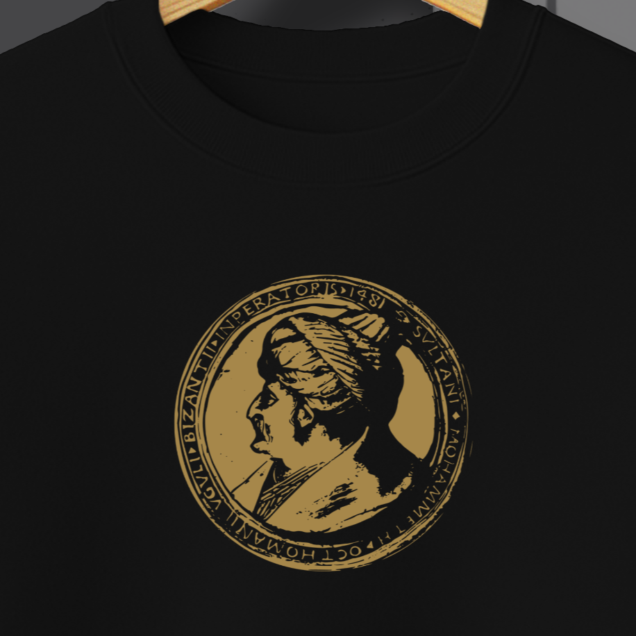 Fatih Sultan Mehmet Madalyonu Baskılı Sweatshirt - Görsel 6