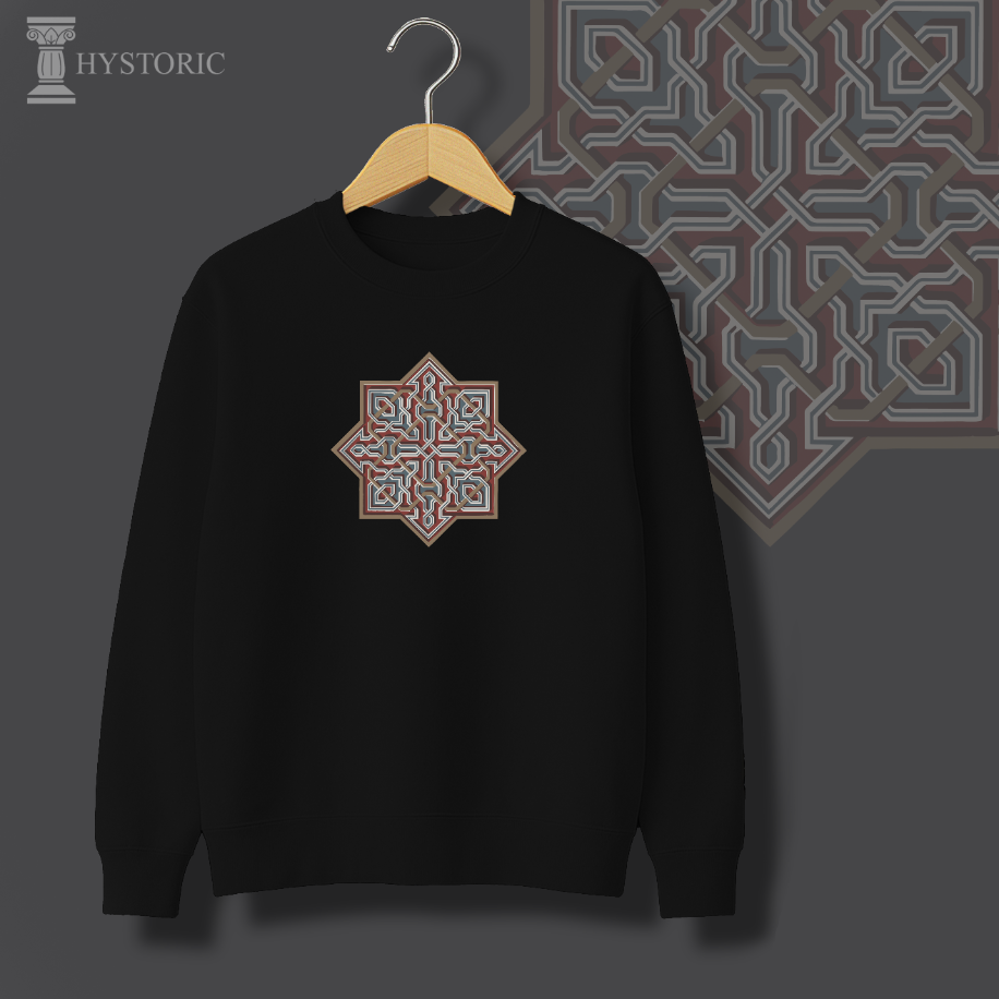 El Hamra Sarayı Çinisi Baskılı Sweatshirt
